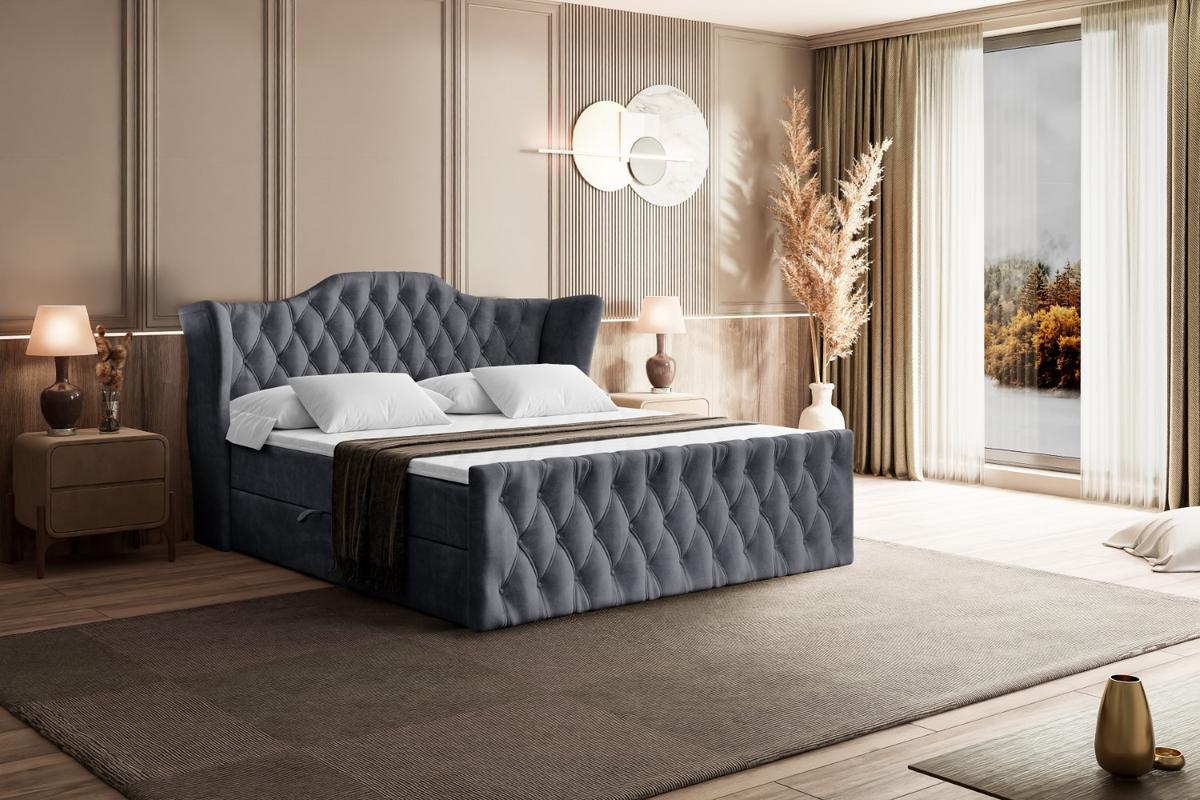 BOXBETT VILA-Z - 140x200 cm - H3 - Dunkelgrau - Dunkelgrau, Holzwerkstoff (140/200cm) - ALTDECOR