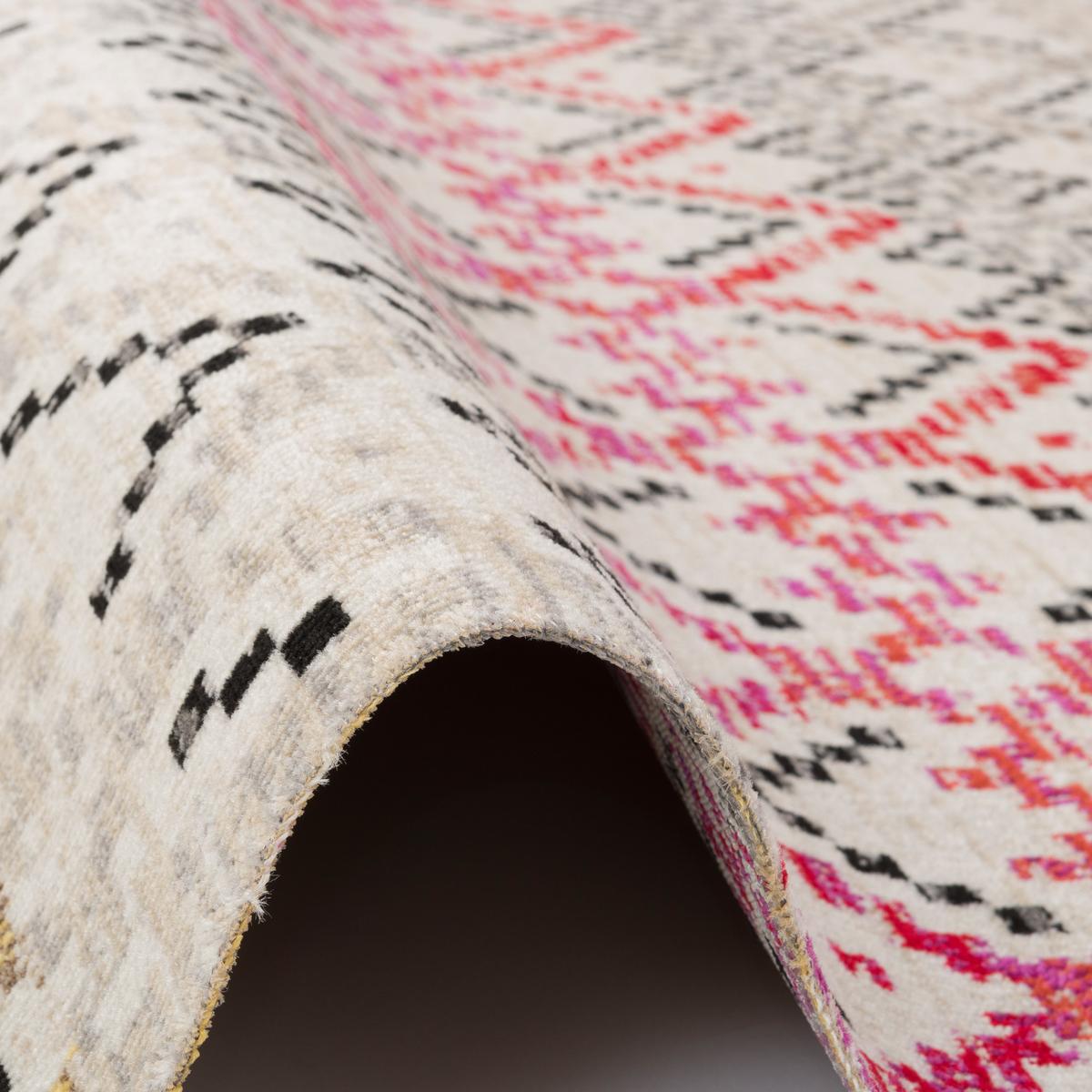 KURZFLOR DESIGNER TEPPICH MODERN VINTAGE ORIENT MUSTER - Pink, Textil (160/230cm) - Pergamon