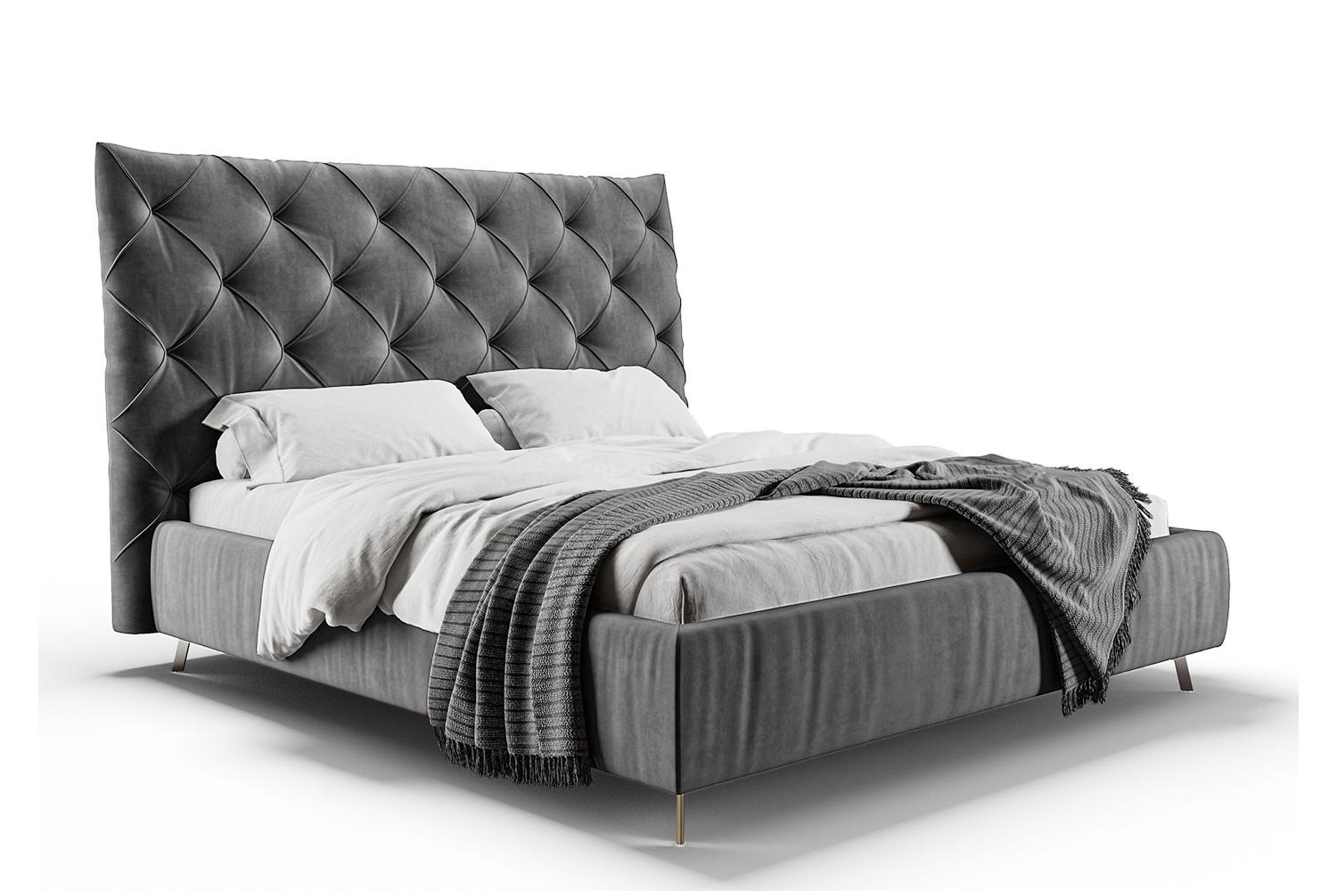 POLSTERBETT ANNY Grau Velvet - Grau, Textil (200/200cm) - KAWOLA