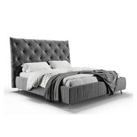 POLSTERBETT ANNY Grau Velvet - Grau, Textil (200/200cm) - KAWOLA