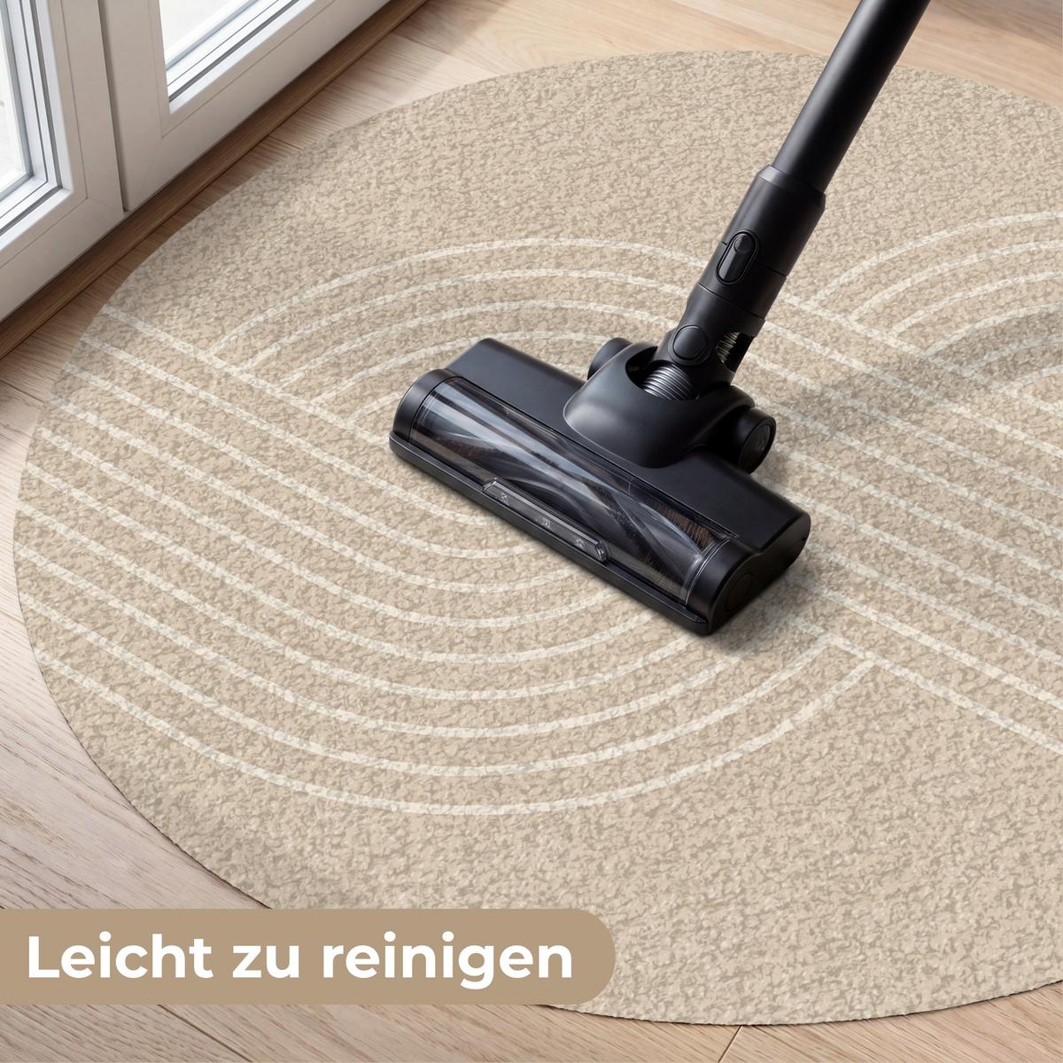 FUSSMATTE Parallele Linien - Leichte Textur - Beige Türmatte 90x90 cm - Beige, Kunststoff (90/0.4cm) - MuchoWow