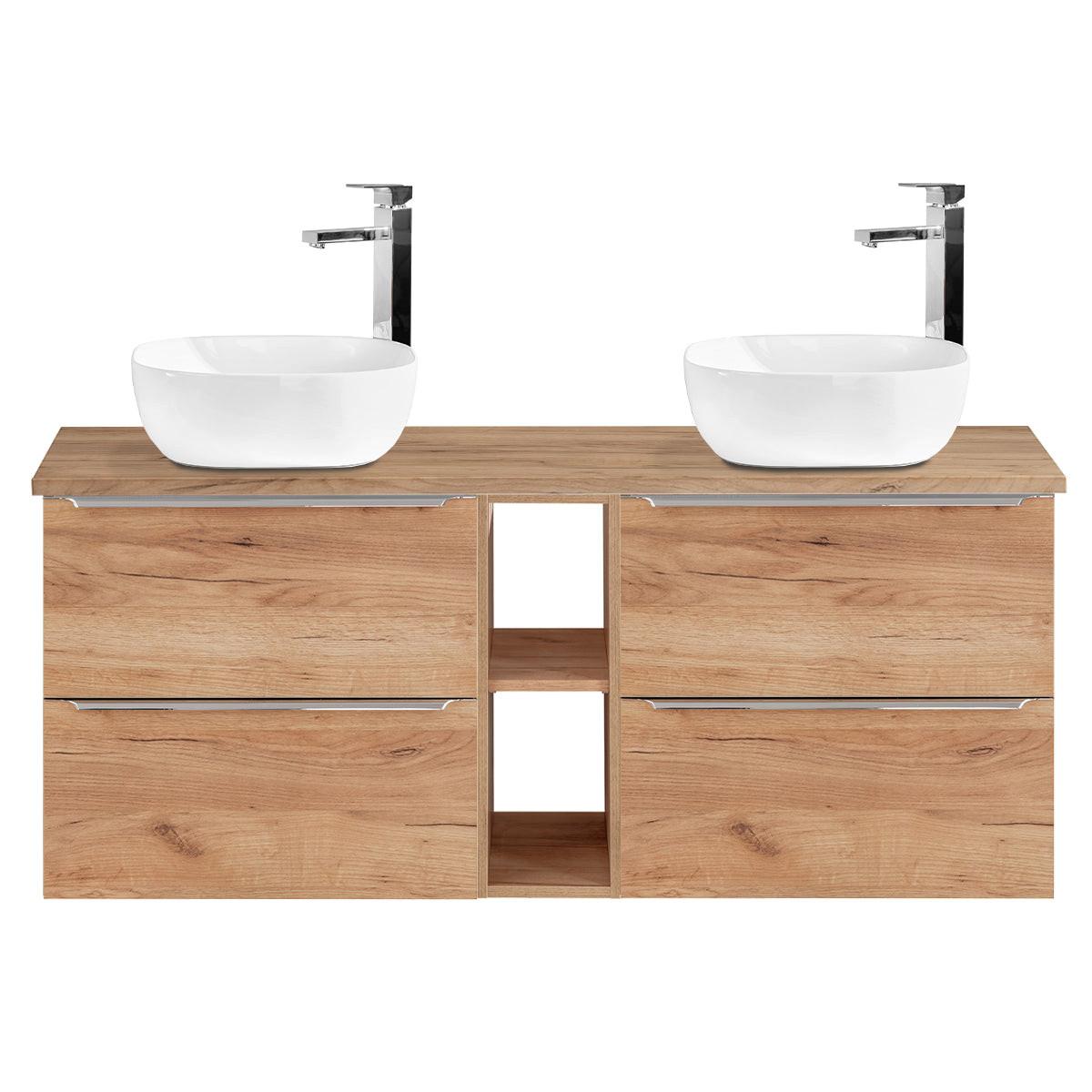 DOPPELWASCHTISCH 140.4cm April Holz - Braun, Holzwerkstoff (140.4/59/46cm) - Petits-meubles