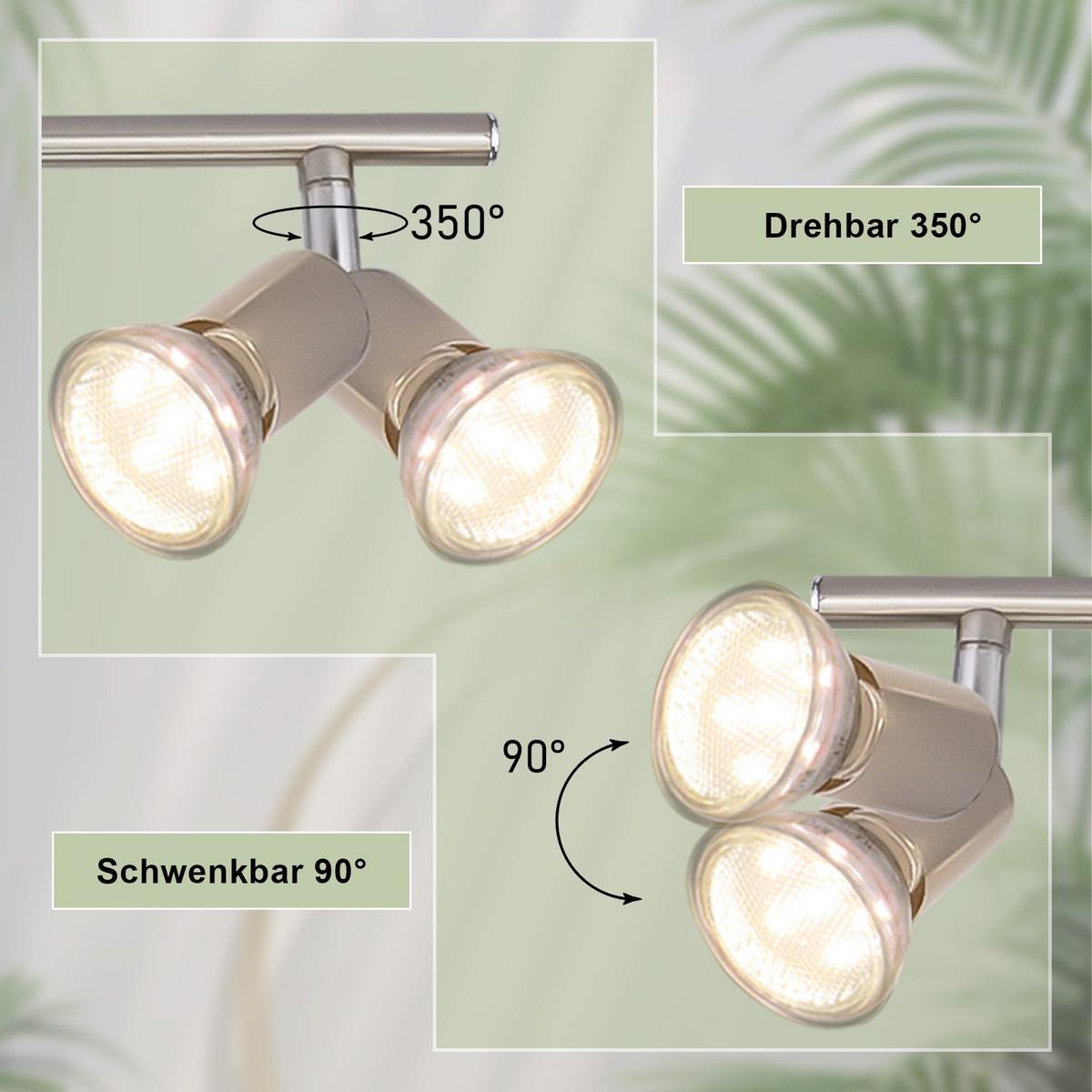 DECKENSTRAHLER 4-flammig Levin 54/15/3.2cm - Silberfarben, Metall (54/15/3.2cm) - Nettlife