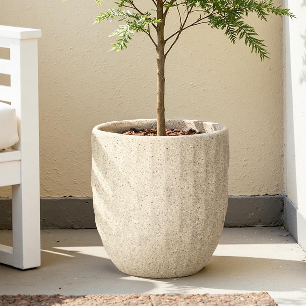 BLUMENTOPF apricotfarben, Ø 32 × H 34 cm - Weiß, Keramik (34cm)
