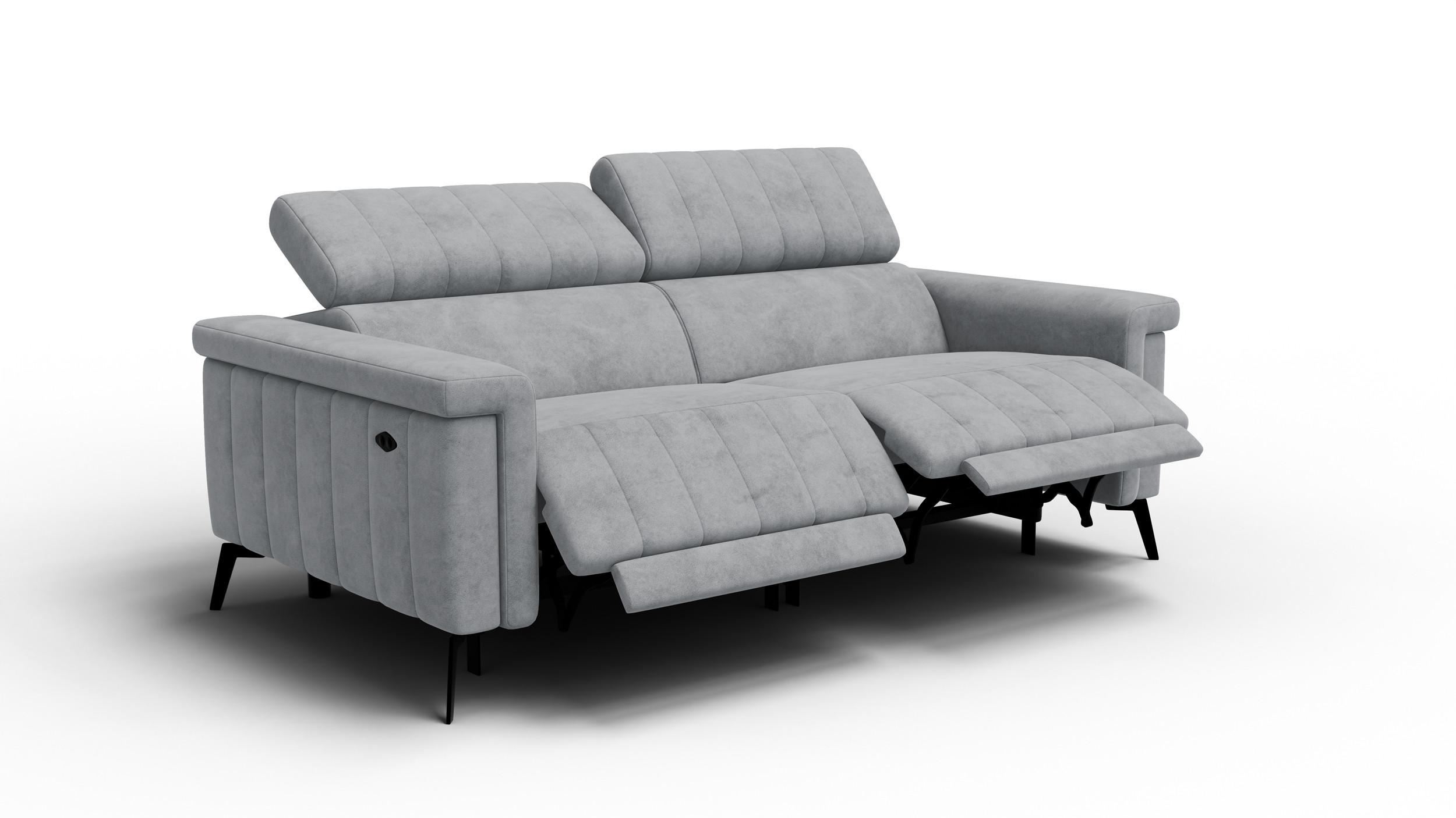 RELAXSOFA NORDEL 3-Sitzer, grau - Schwarz/Grau, Holz/Textil (194/80/105cm) - Wozimo