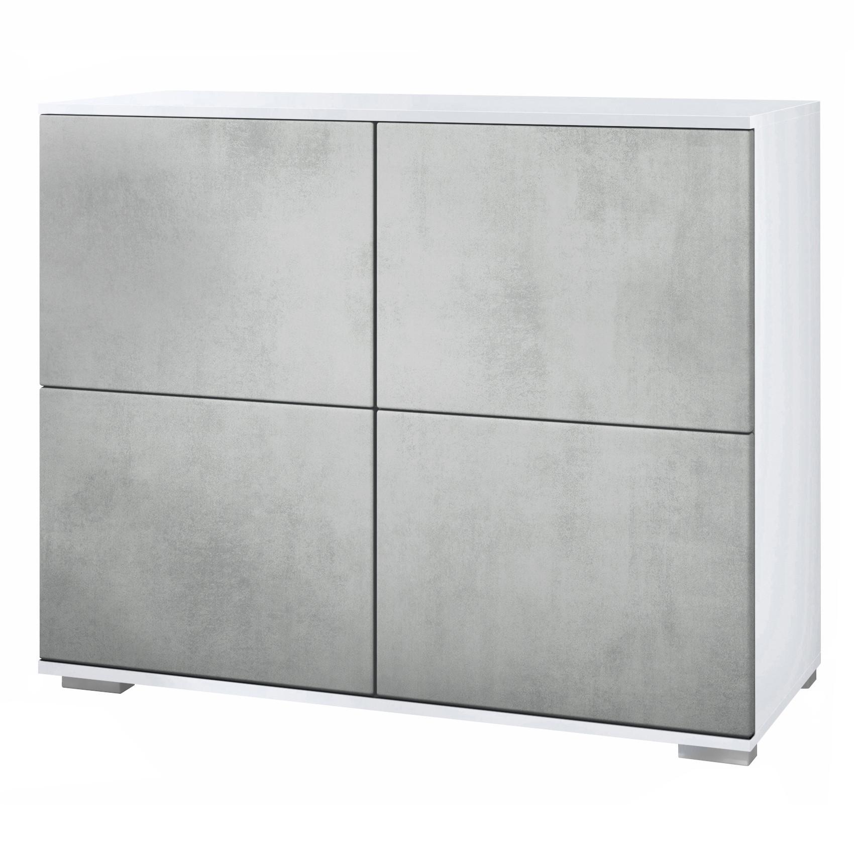 KOMMODE Rova Beton Oxid Optik - Hellgrau, Holzwerkstoff (92.5/75.5/35cm) - Vladon