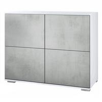 KOMMODE Rova Beton Oxid Optik - Hellgrau, Holzwerkstoff (92.5/75.5/35cm) - Vladon