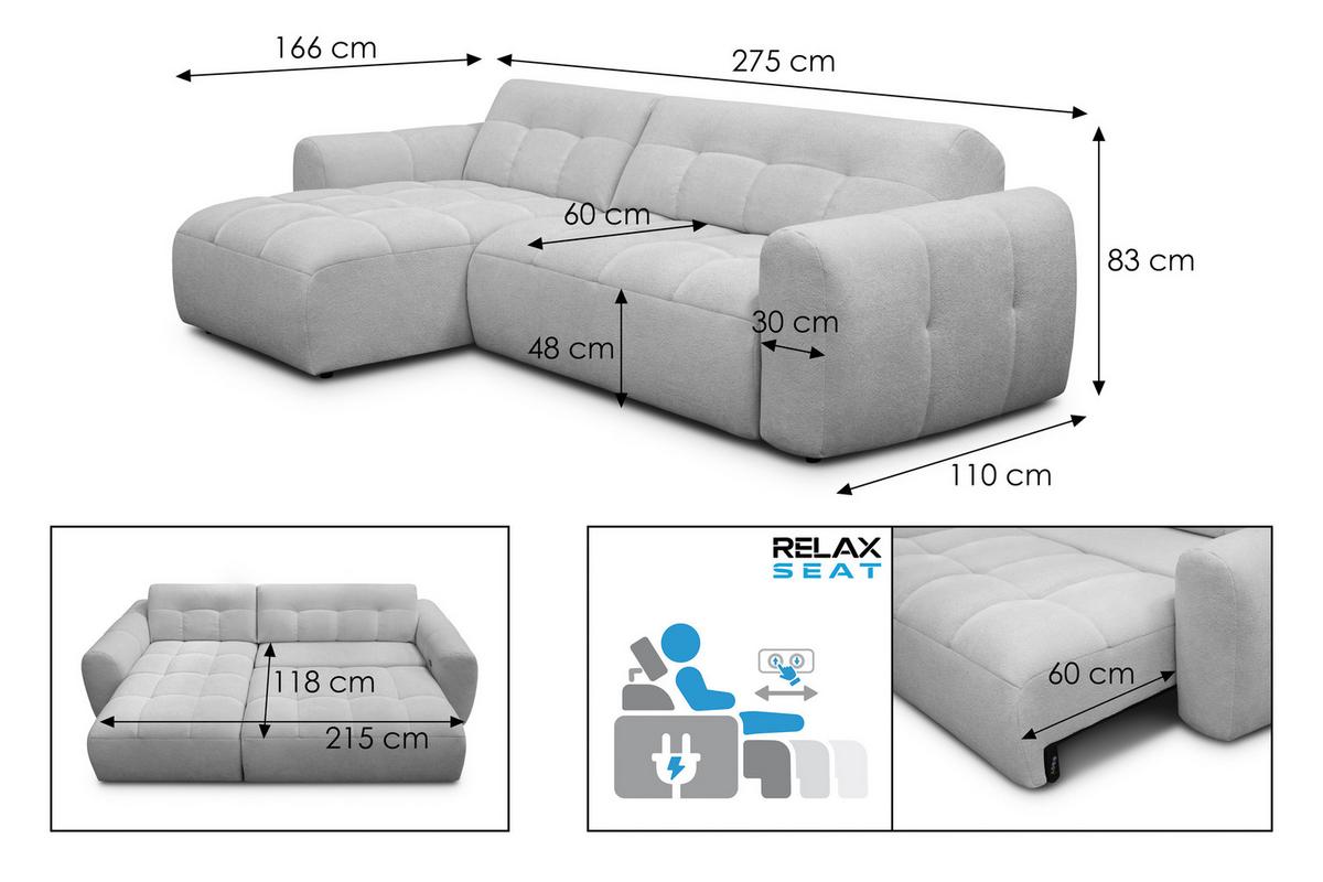 ECKSOFA LUMERO 4-Sitzer LINKS, olive - Schwarz/Olivgrün, Holz/Textil (275/166cm) - Courtois Laville