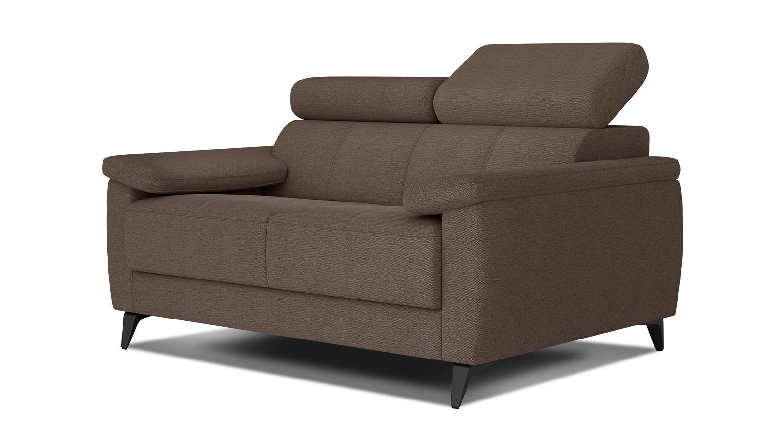 SOFA TAUNUS 2-Sitzer, braun - Schwarz/Braun, Holzwerkstoff/Textil (141/80/102cm) - Wozimo