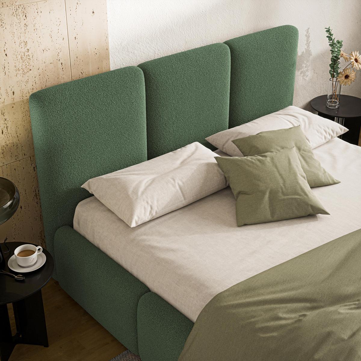 POLSTERBETT ARSIL 160x200 cm mit Bettkästen - Grün - Grün, Holz/Textil (160/200cm) - MASSENO