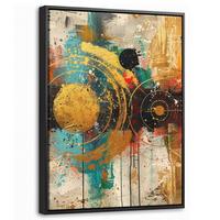 LEINWAND Bilder mit Rahmen - Abstrakt - Kunst - Gold - Modern - 30x40 - Multicolor, Textil (30/40cm) - MuchoWow