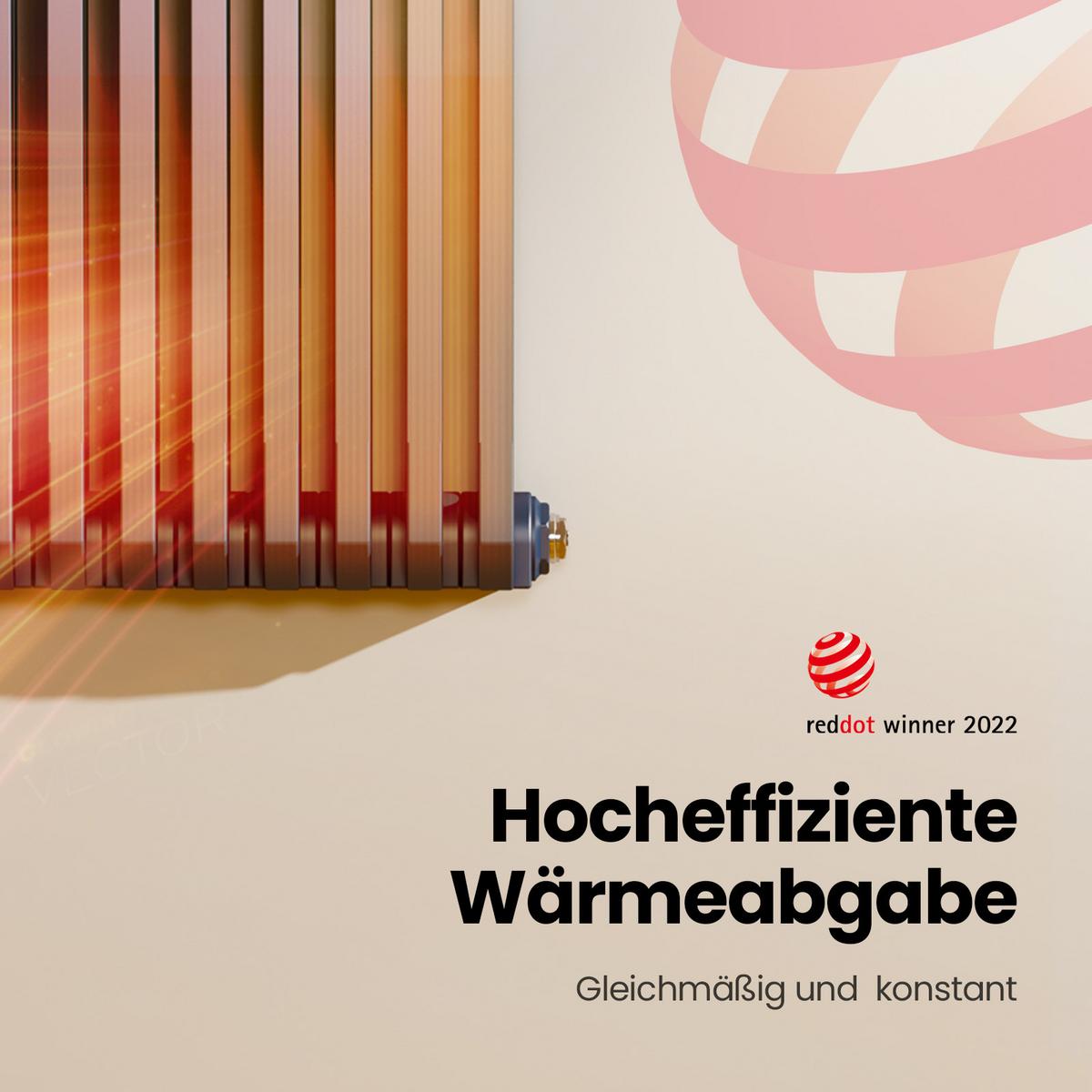 HEIZKÖRPER D-Profil Vertikal Mittelanschluss Anthrazit 180/34,8 cm - Anthrazit, Metall (35/180/10cm) - EMKE