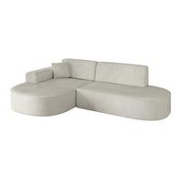 ECKSOFA Ottomane Links MARI-L1 - 243x171x79 cm Creme Cord - Hellgrau/Creme, Holzwerkstoff/Kunststoff (163/234cm) - ALTDECOR