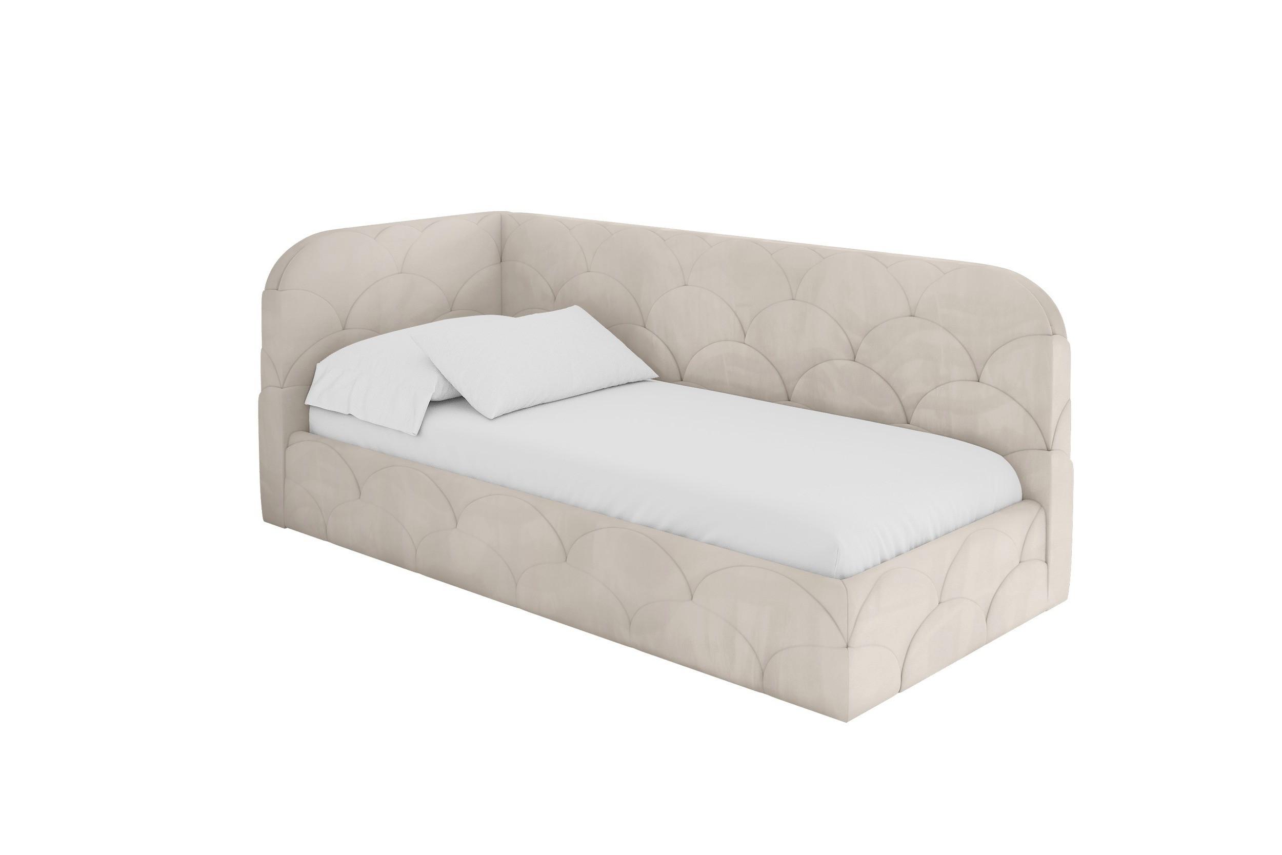 EINZELLBETT Jugendbett mit Bettkasten, Rechts - ELRY 100x200 Beige - Sandfarben, Holzwerkstoff/Textil (100/200cm) - ALTDECOR