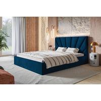 BETT 140x200 - Polsterbett mit Bettkasten und Holzrahmen - Modern Betten - Glatter Kronos-Stoff - Kollektion Denver, Blau - Blau, Holz/Textil (140/200cm) - Alpi-Möbel