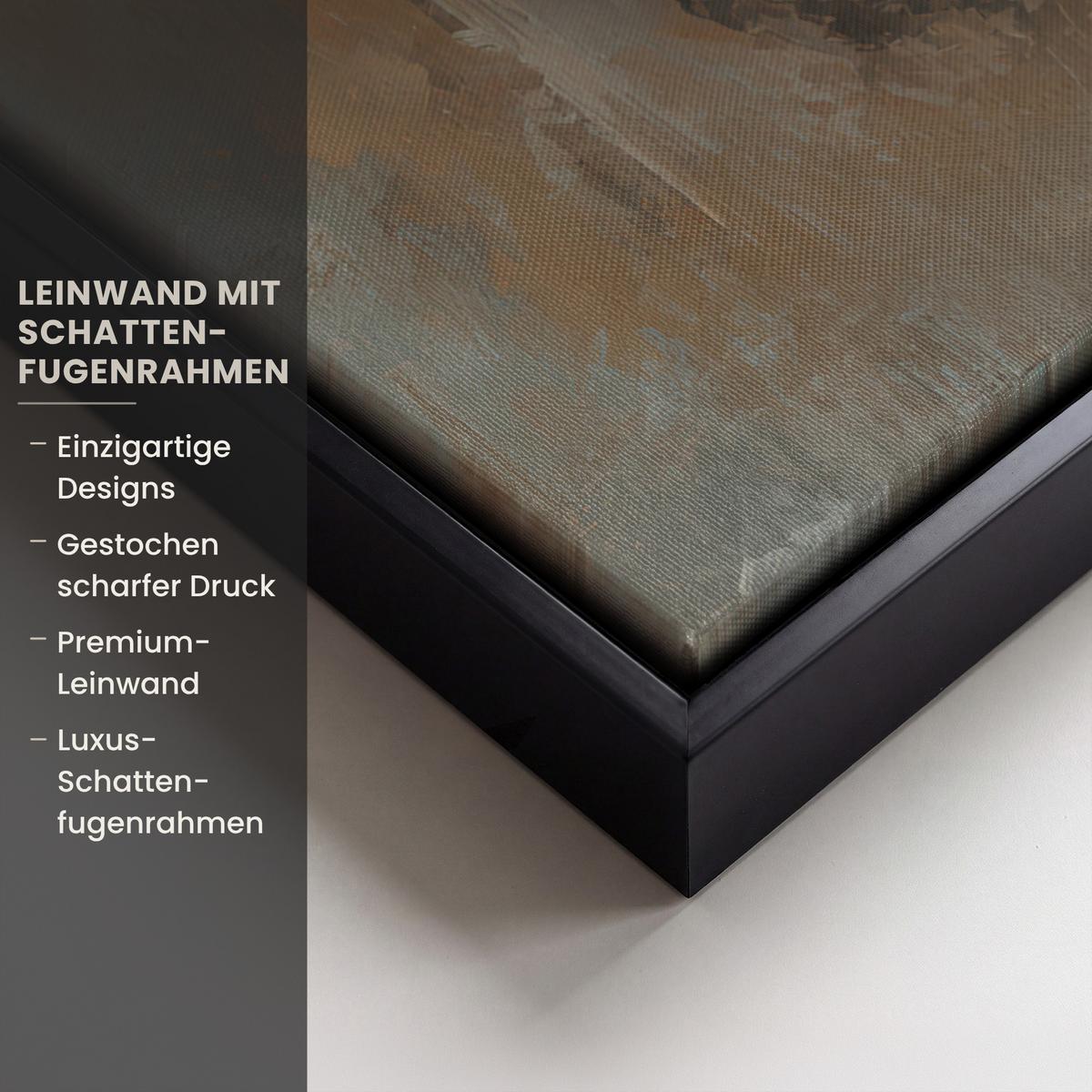 LEINWAND Bilder mit Rahmen - Abstrakt - Kreuz - Hand - Christentum - 70x100 - Hellbraun, Textil (70/100cm) - MuchoWow