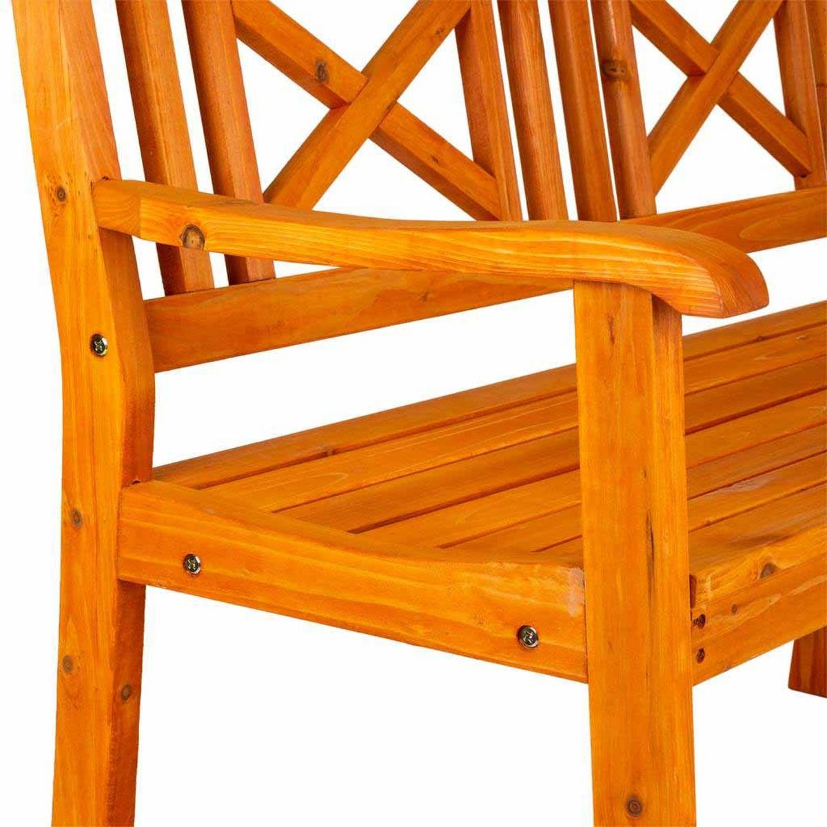 BANK aus Holz, 120x60x90cm - Orange, Holz (120/68/65cm) - Wanderlust