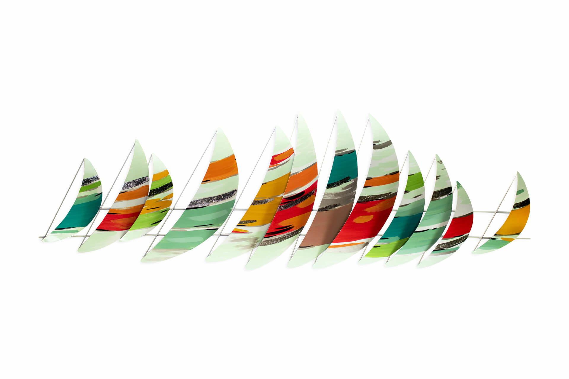 WANDDEKO Bunt 150/50 cm - Multicolor, Metall (2.2/50/6cm) - KUNSTLOFT