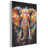 AKUSTIKBILD Elefant - Graffiti - Schwarz - Tiere - Farben Kunstdruck Schlafzimmer 50x70 cm - Schwarz, Kunststoff (50/70/0.9cm) - MuchoWow