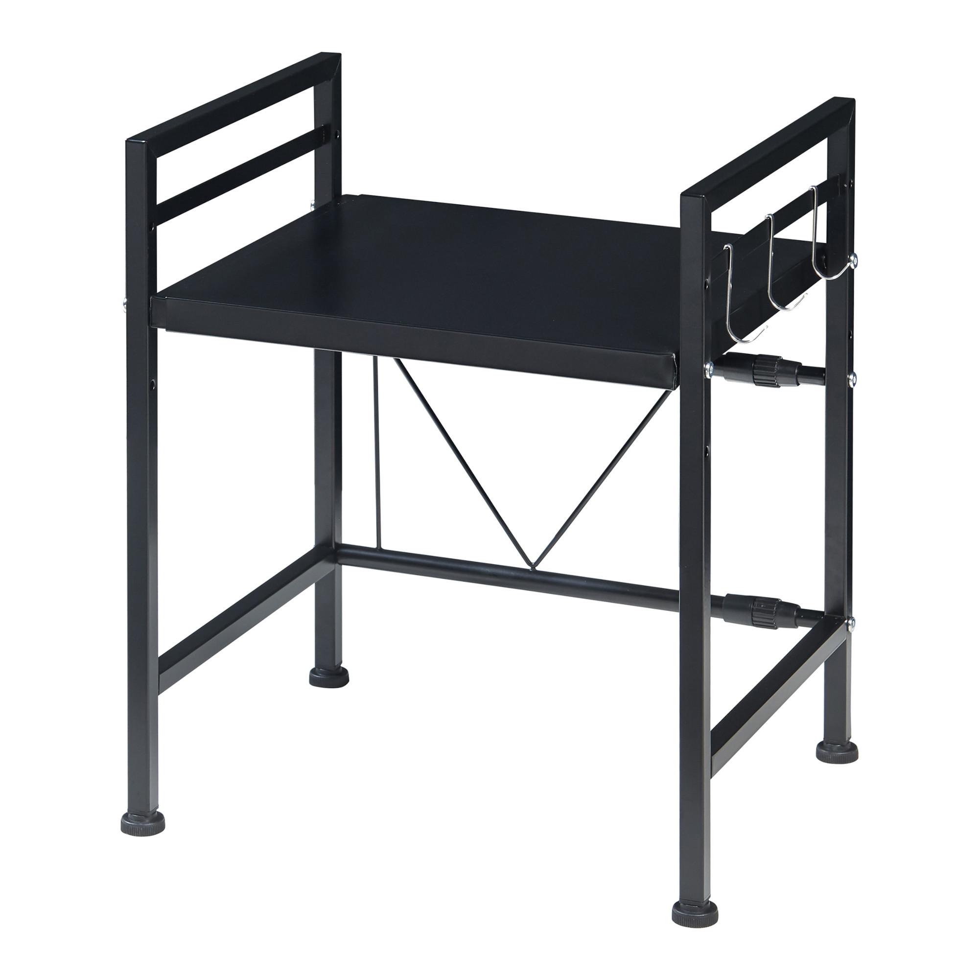 MIKROWELLENREGAL Sorsele - Schwarz, Metall (63/47.5/32cm) - [en.casa]
