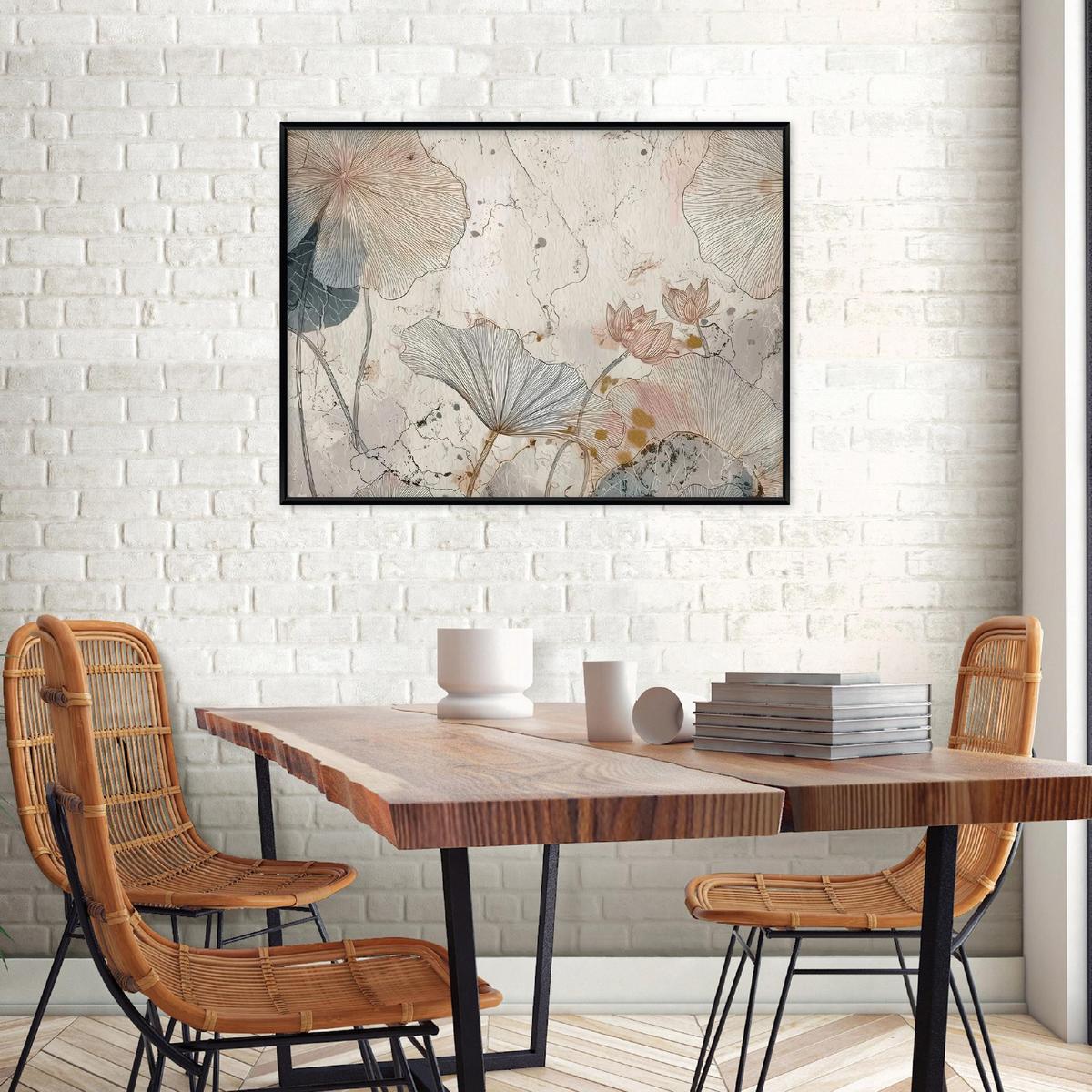 BILDER mit Rahmen Blumen Beton Beige 60x40 cm - Multicolor, Holzwerkstoff (60/40cm) - Wallarena