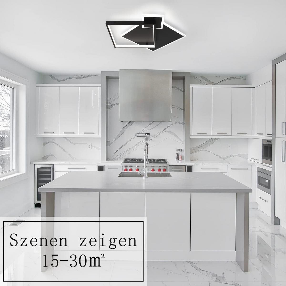 LED-DECKENLEUCHTE Maximilian 46/45/8 cm - Schwarz, Metall (45/46/8cm) - ZMH
