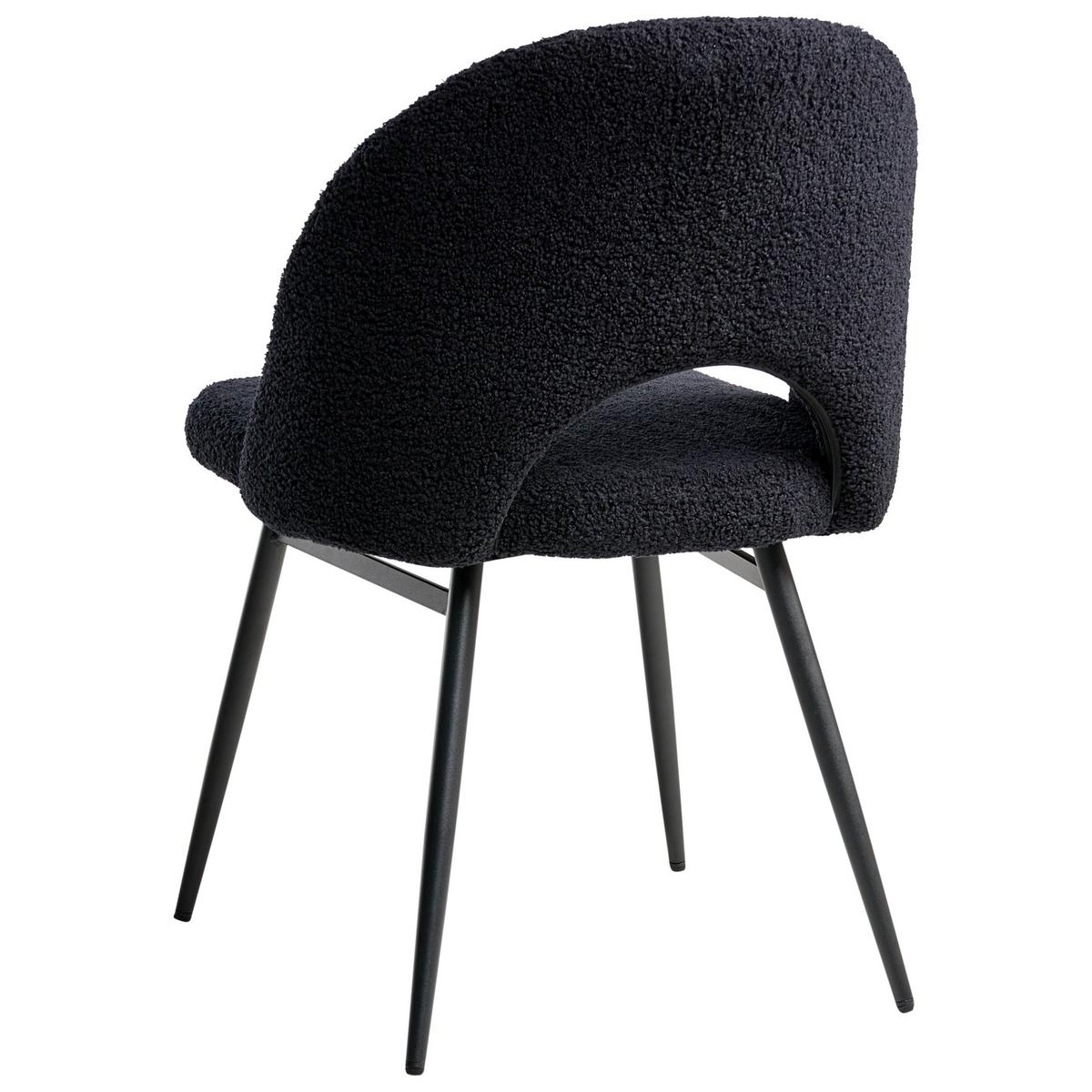 ESSZIMMERSTUHL 2er-Set Schwarz Onaga - Schwarz, Textil (52/77/56cm) - Beliani