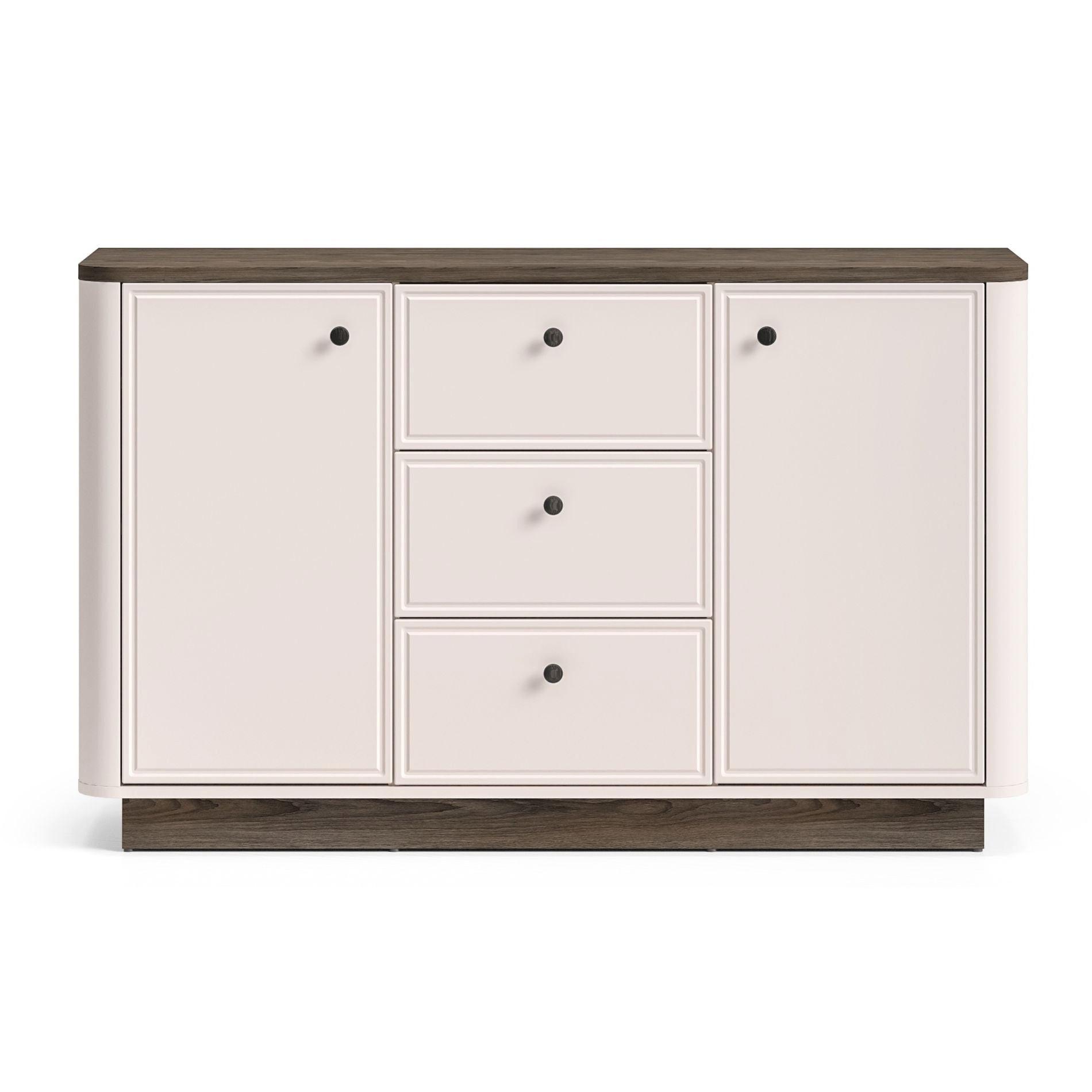 SIDEBOARD Vilavio Kaschmir/Eicheoptik Dunkel 138 cm - Taupe/Dunkelbraun, Holzwerkstoff/Metall (138/85/40cm) - Selsey