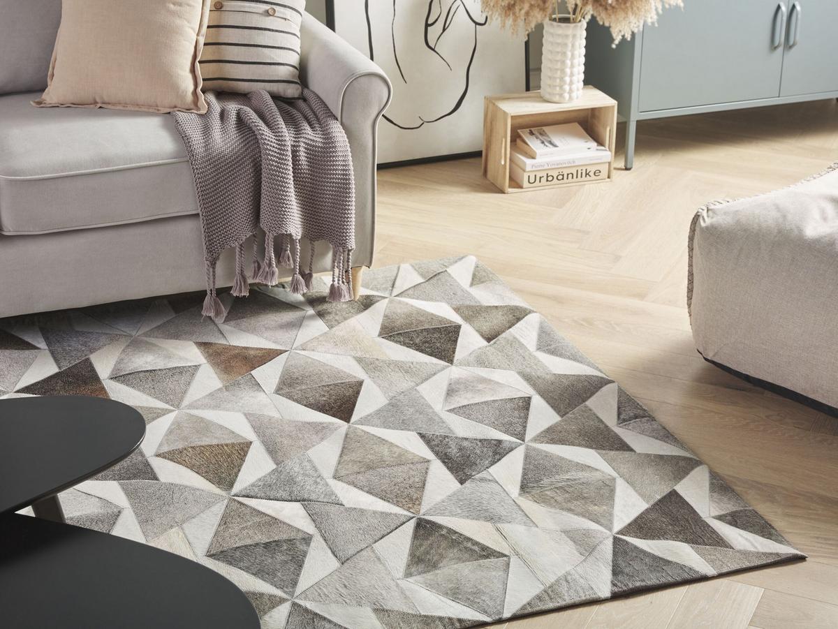 KURZFLOR-TEPPICH Alaka 230/160 cm - Grau, Fell (160/230cm) - Beliani