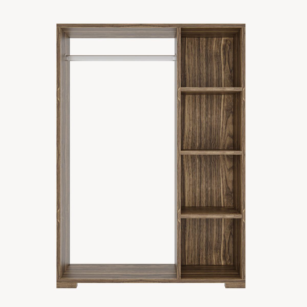 KLEIDERSCHRANK Nesbyen - Walnussfarben, Holzwerkstoff/Kunststoff (90/126/30cm) - [en.casa]