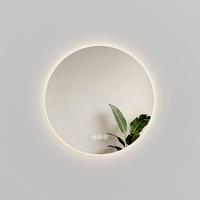 BADSPIEGEL Rund mit Beleuchtung Rahmenlos, 3 Lichtfarben, beschlagfrei, Ø 50 cm - Transparent, Glas (50/50/3cm) - EMKE