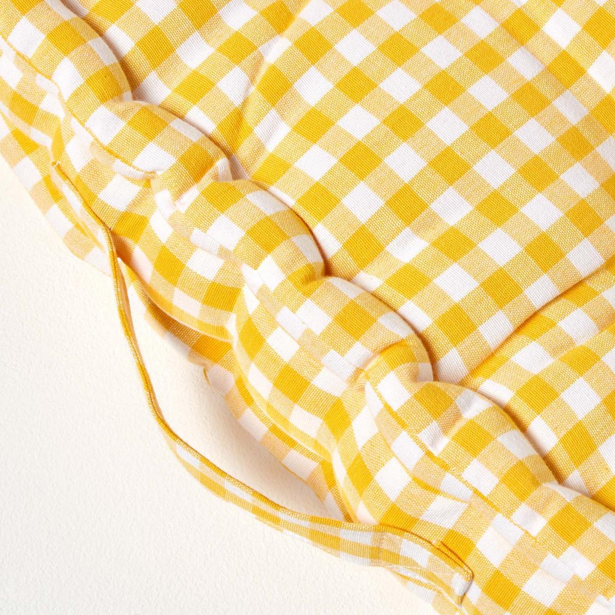 SITZKISSEN gelb kariert 50/50/10 cm – Bodenkissen Vichy-Karo - Gelb, Textil (50/50/10cm) - Homescapes