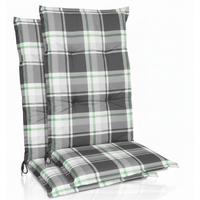 HOCHLEHNERAUFLAGE Sunny MK 120x50x6cm Mintgrün Kariert (2tlg) - Mintgrün, Textil (50/6/120cm) - Beautissu 