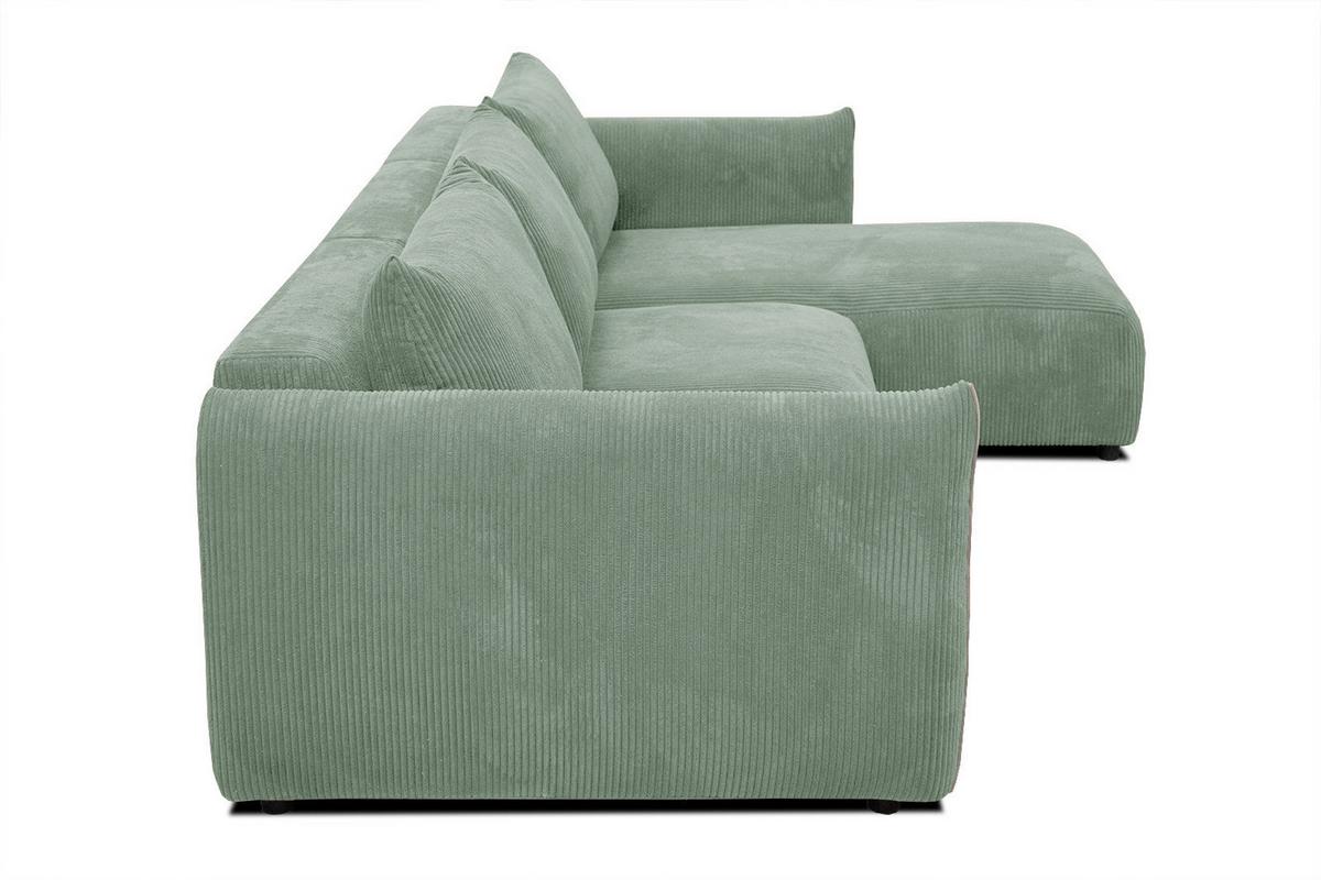 ECKSOFA TAUER 5-Sitzer, mintgrün - Schwarz/Mintgrün, Holzwerkstoff/Kunststoff (294/173cm) - Wozimo