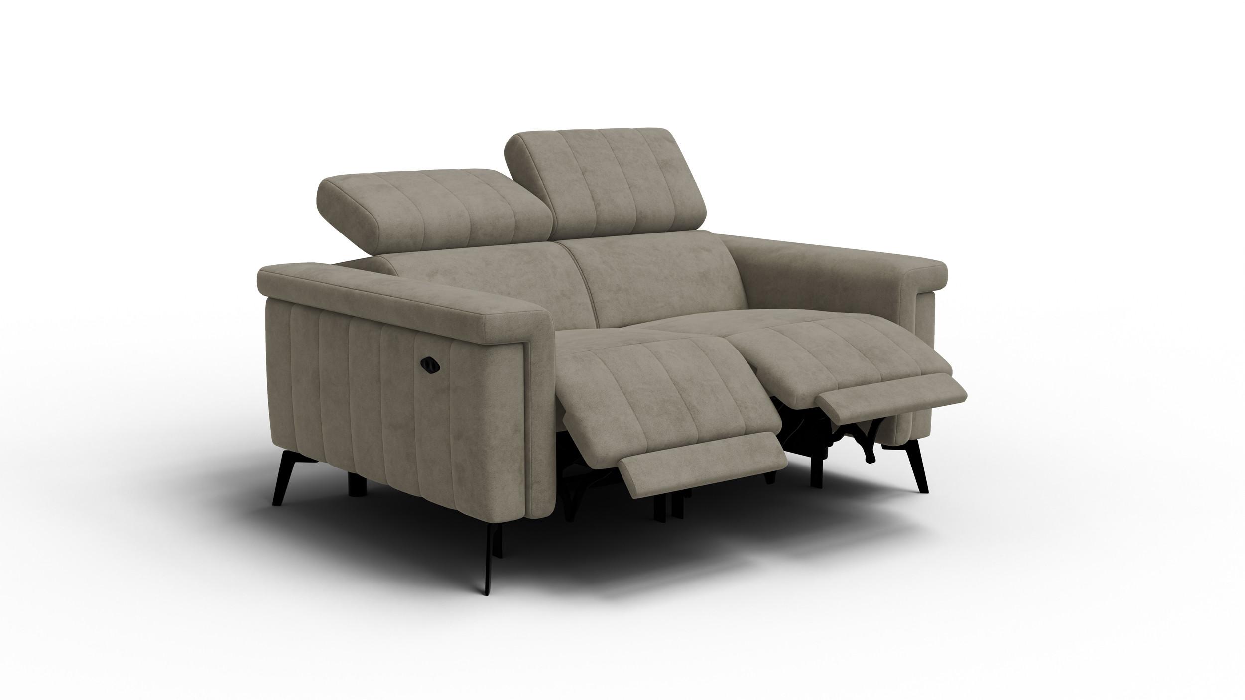 RELAXSOFA NORDEL 2-Sitzer, dunkles beige - Beige/Schwarz, Holz/Textil (150/80/105cm) - Wozimo