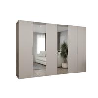 DREHTÜRENSCHRANK 202/300/52 6-türig - Kaschmir/Schwarz, Holz (300/202/52cm) - MÖBEL KRYSPOL