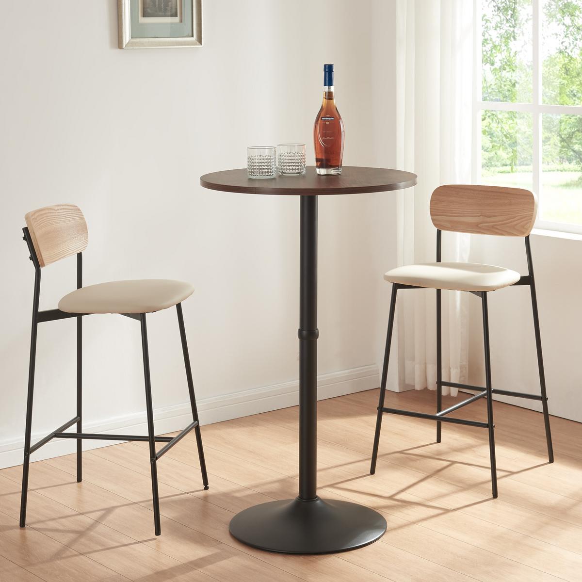 BARTISCH Vantaa - Walnussfarben/Schwarz, Holzwerkstoff/Metall (60/60/100cm) - [en.casa]