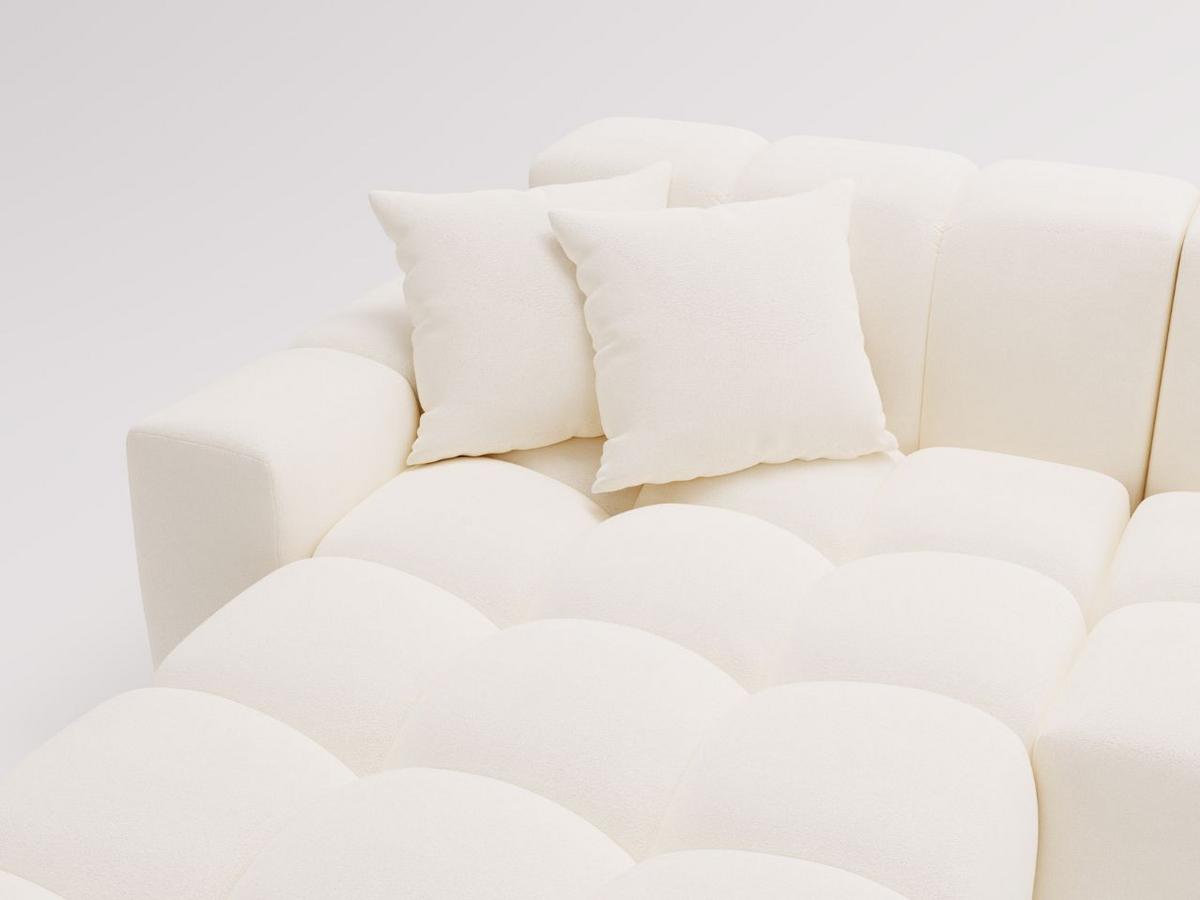 ECKSOFA Loopo Creme Links - Creme, Holz/Textil (265/180cm) - Graingold