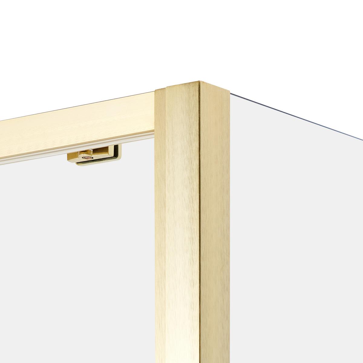 DUSCHKABINE 80/100/185 cm Gold Yoro - Transparent/Goldfarben, Glas (80/100/185cm) - Beliani