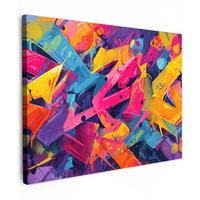 LEINWANDBILD Abstrakt - Formen - Farbenfroh Wandbild 40x30 cm - Magenta, Textil (40/30cm) - MuchoWow