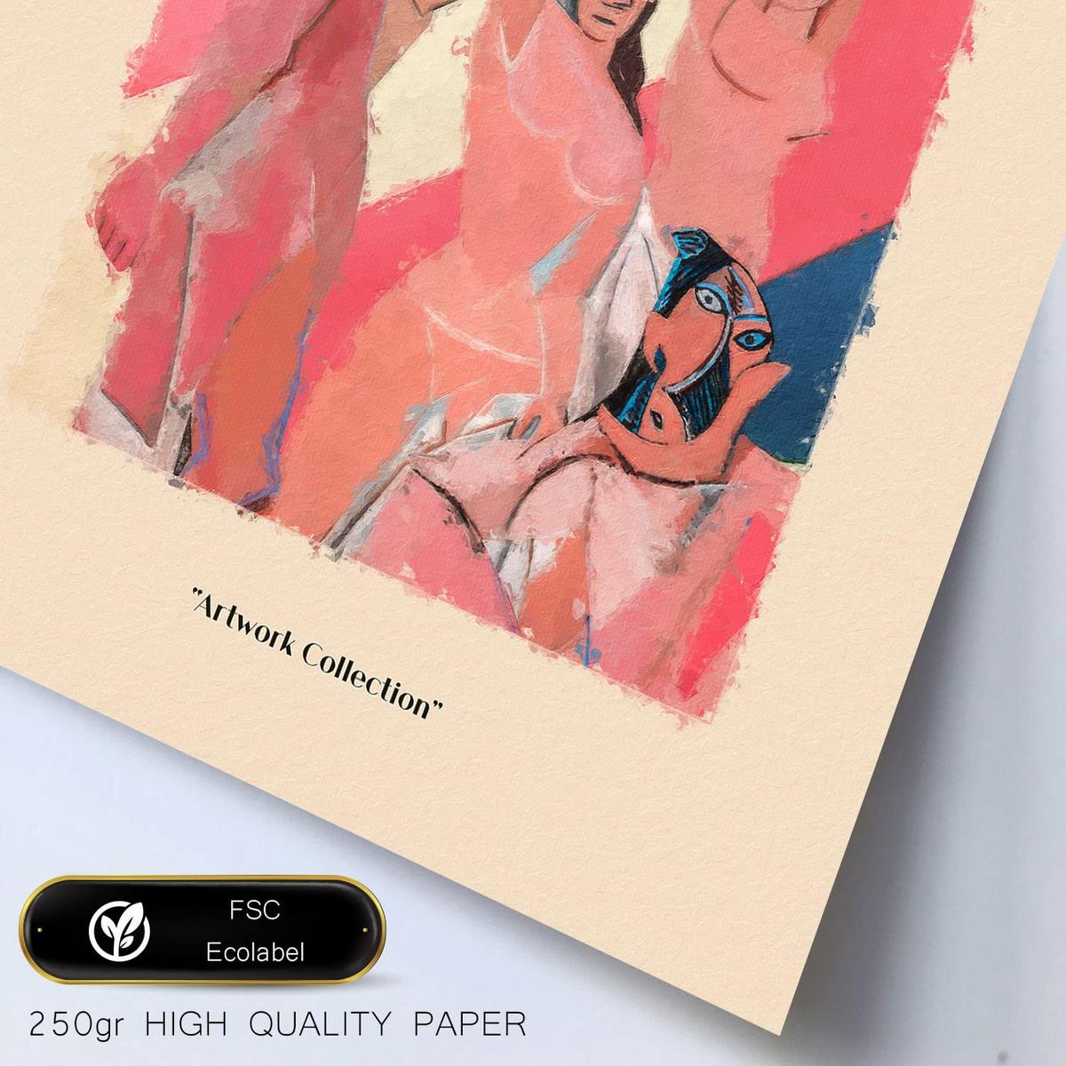 POSTER Set Mit 6 Von Picasso Und Matisse Körper Drucke Des Fauvismus Und Surrealismus Für Innenarchitektur A3 & A4 Schwarzer Rahmen - Schwarz, Papier (29/3cm) - Nacnic