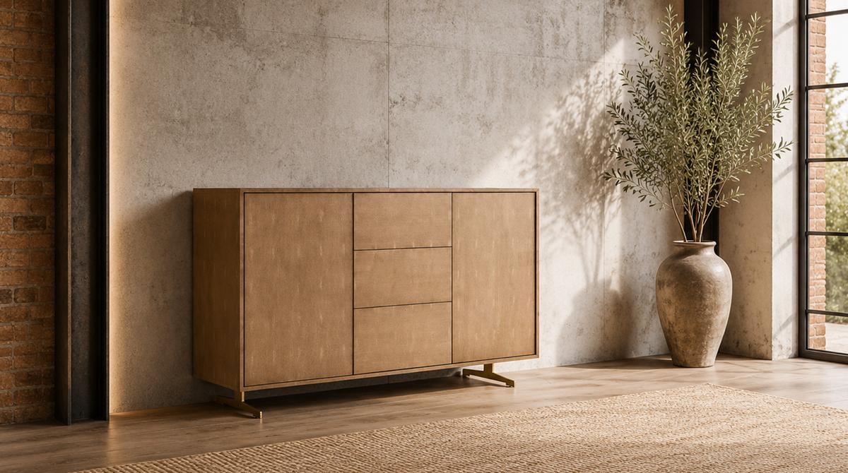 SIDEBOARD GALA Gold Holz - Goldfarben, Holz/Metall (140/85/40cm) - KAWOLA
