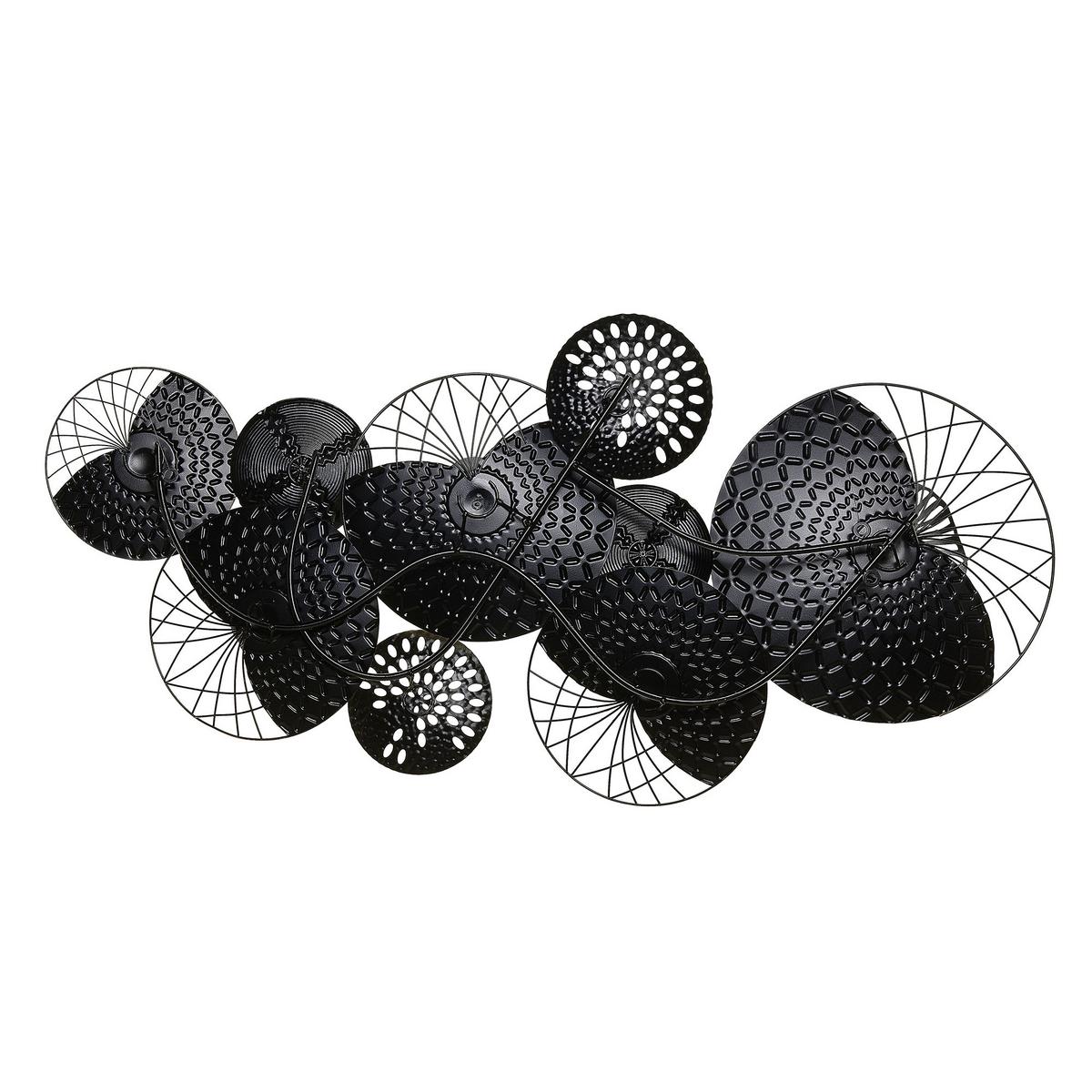WANDDEKORATION Metall schwarz/silber Cesium - Schwarz, Metall (118/58/8cm) - Beliani