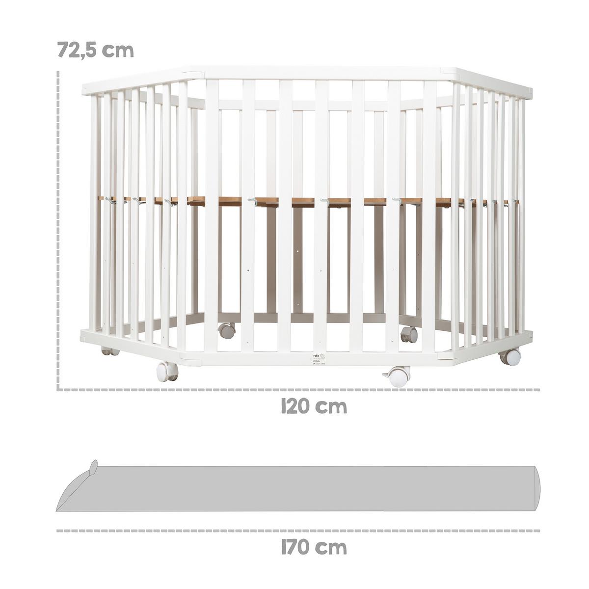 LAUFGITTER inkl. Bettschlange roba Style grau - Weiß, Holzwerkstoff (118.5/72.5/103.5cm) - Roba