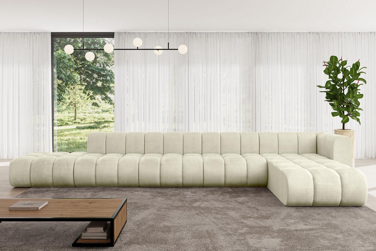ECKSOFA modulares Sofa Zuvon-L3 - 478x177x70 cm Beige - Beige, Holzwerkstoff/Textil (478/177cm) - ALTDECOR