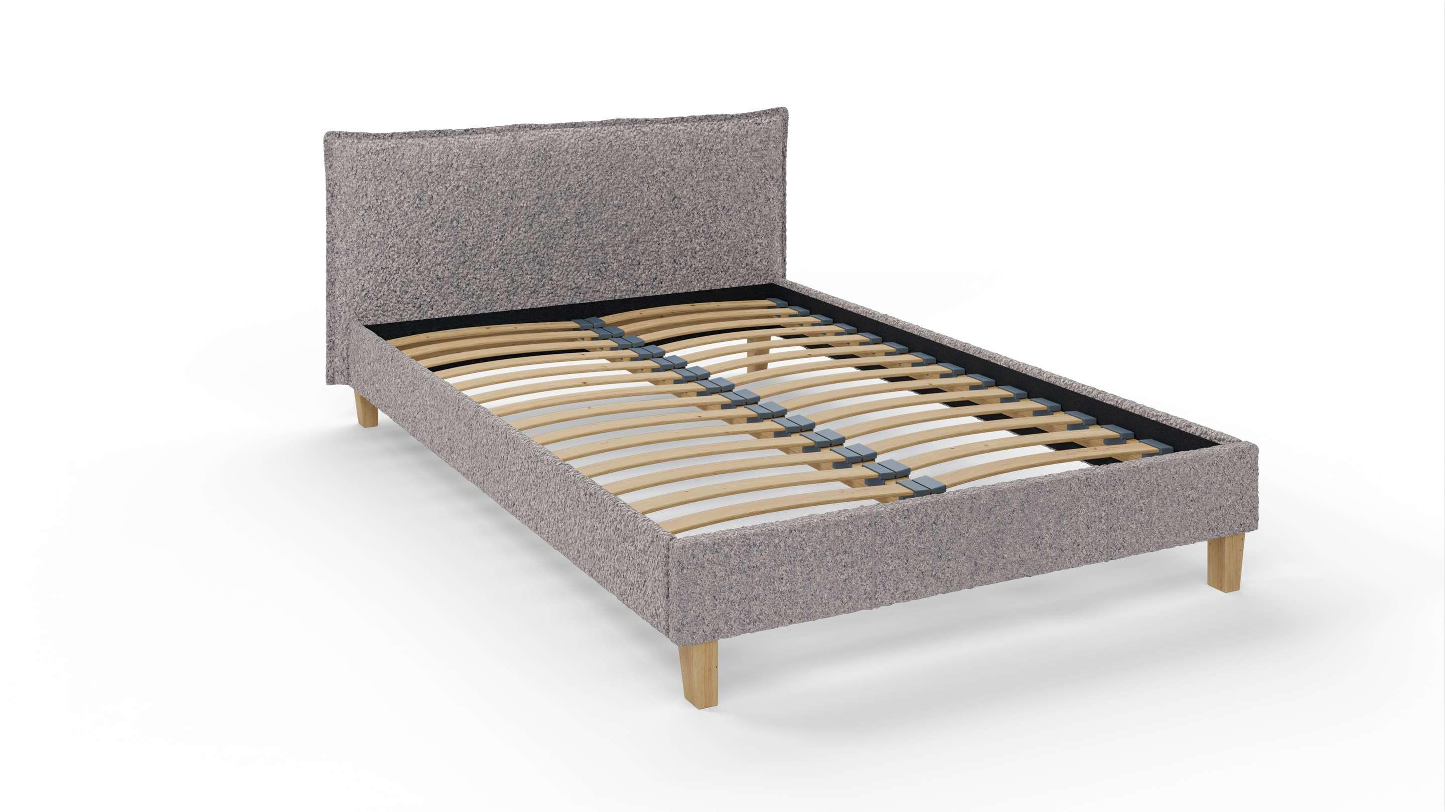 POLSTERBETT Arles 140/200 cm Boucle-Stoff - Hellbraun/Grau, Holz/Textil (140/200cm) - S-Style Möbel