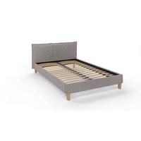 POLSTERBETT Arles 140/200 cm Boucle-Stoff - Hellbraun/Grau, Holz/Textil (140/200cm) - S-Style Möbel