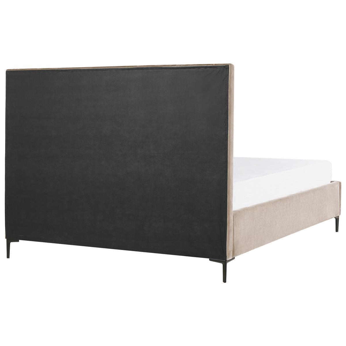BETT mit Stauraum 180/200 cm Taupe Sezanne - Taupe/Schwarz, Textil (180/200cm) - Beliani