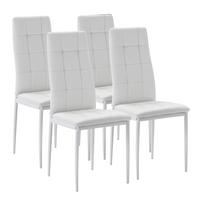 STUHL 4er-Set Chelsea Weiß - Weiß, Leder/Metall (51/97/42cm) - VS Venta-stock