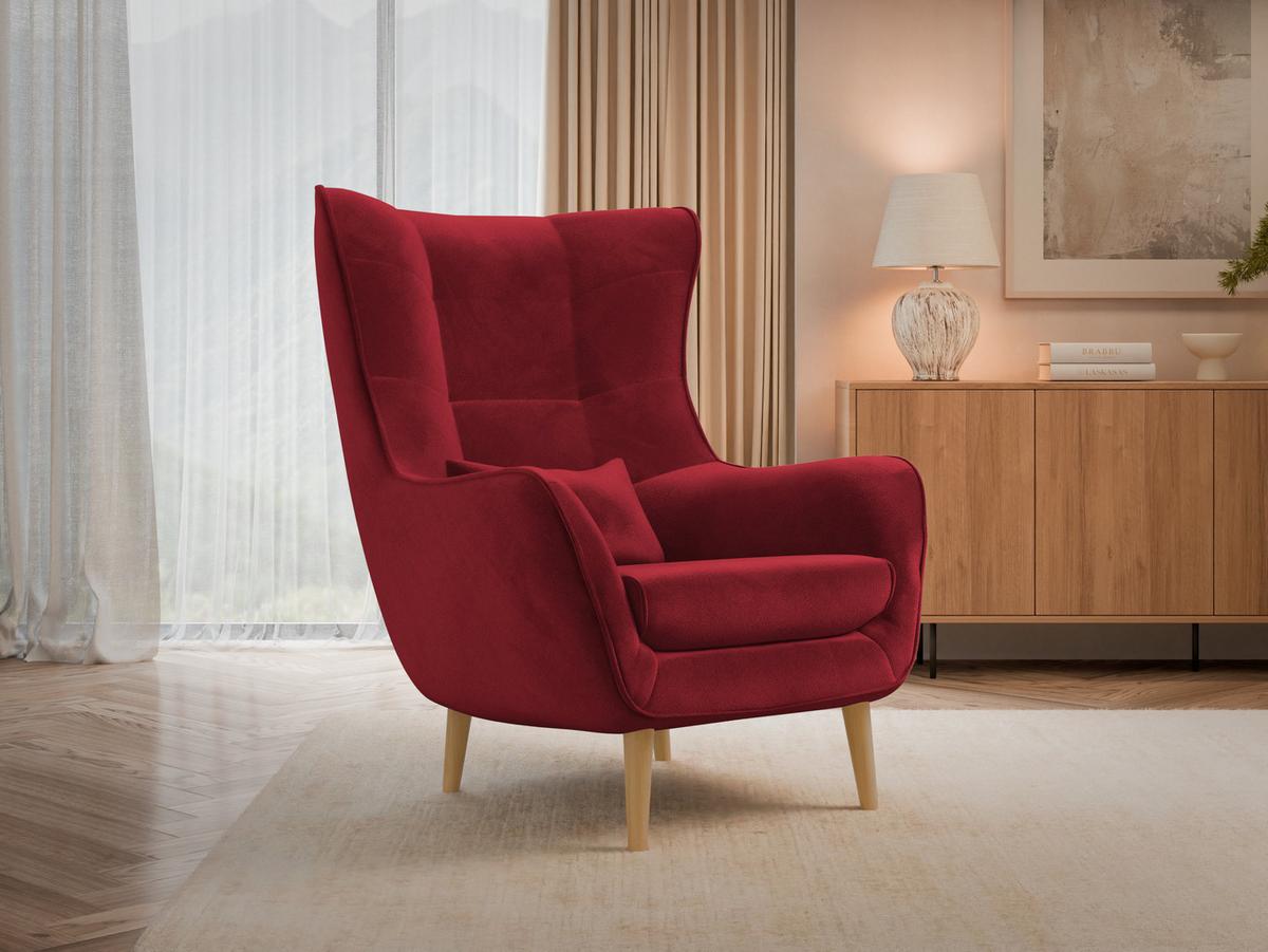 SESSEL Estjano - Beige/Rot, Holz/Textil (80/106/95cm) - MIRJAN24